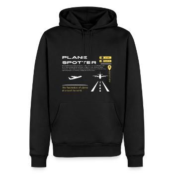 Plane Spotter auf Tour - Männer Premium Bio Hoodie - Schwarz - Vorne - Nico (187cm)