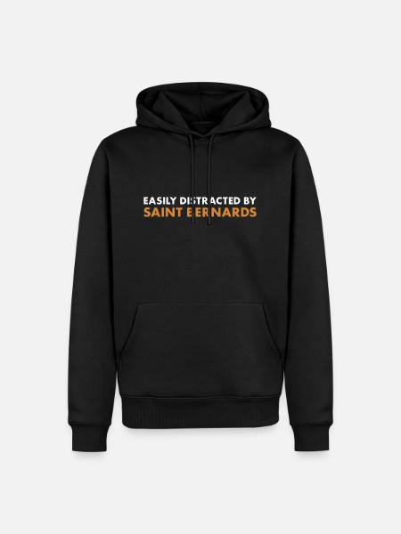 Easily Distracted By Saint Bernard - Men’s Premium Organic Hoodie - black