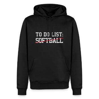 Liste des sports à faire Softball - Sweat à capuche Premium bio Homme - noir - Devant - Nico (187cm)