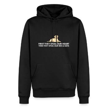 D’abord, ils volent notre cœur Labrador Retriever - Sweat à capuche Premium bio Homme - noir - Devant - Nico (187cm)