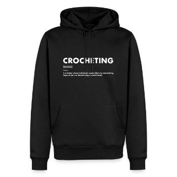 Définition du crocheteur Crochet - Sweat à capuche Premium bio Homme - noir - Devant - Nico (187cm)