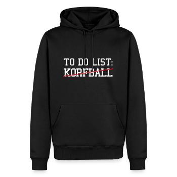 Sport To Do List Korfball - Sweat à capuche Premium bio Homme - noir - Devant - Nico (187cm)
