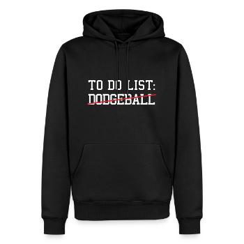 Liste des choses à faire dans le sport Ballon chasseur - Sweat à capuche Premium bio Homme - noir - Devant - Nico (187cm)