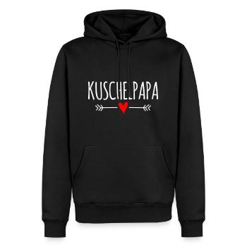 Papa Kuschelbär Liebe liebevoll kuscheln lustig - Männer Premium Bio Hoodie - Schwarz - Vorne - Nico (187cm)