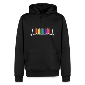 Drawer Heartbeat Drawing - Männer Premium Bio Hoodie - Schwarz - Vorne - Nico (187cm)