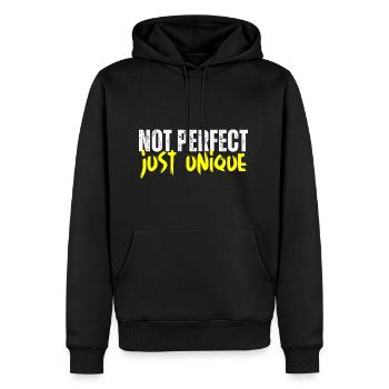 Pas parfait, juste unique - Sweat à capuche Premium bio Homme - noir - Devant - Nico (187cm)