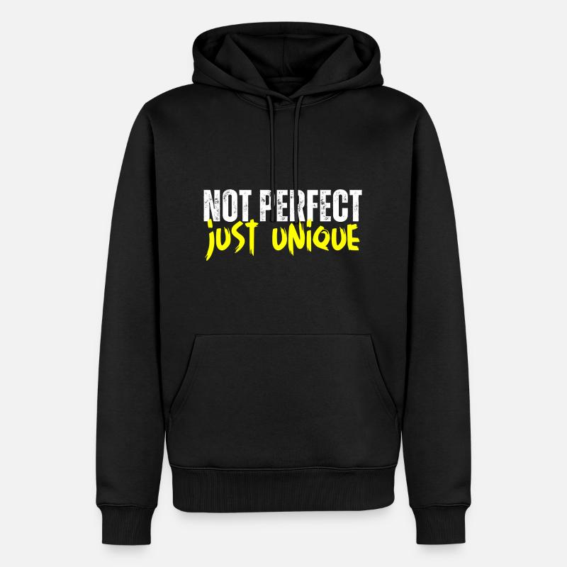 Pas parfait, juste unique - Sweat à capuche Premium bio Homme - noir