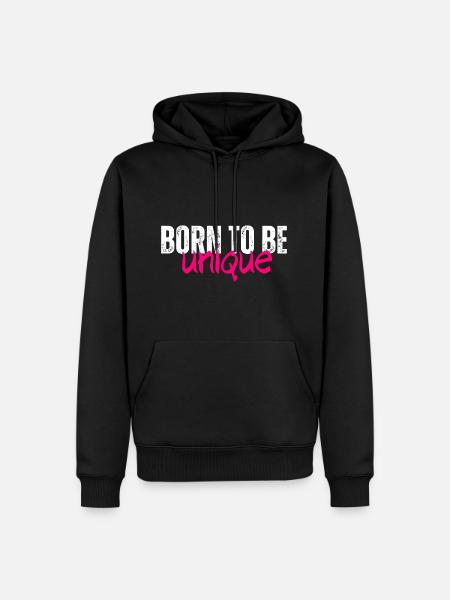 Né pour être unique - Sweat à capuche Premium bio Homme - noir