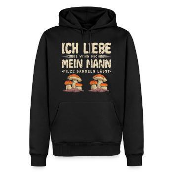 Ich Liebe Pilze Sammeln Pilzsammler Steinpilz - Männer Premium Bio Hoodie - Schwarz - Vorne - Nico (187cm)