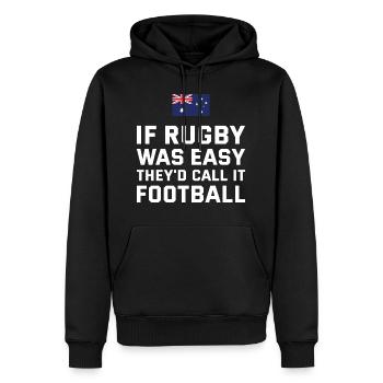 Si le rugby était facile Australie Rugby - Sweat à capuche Premium bio Homme - noir - Devant - Nico (187cm)