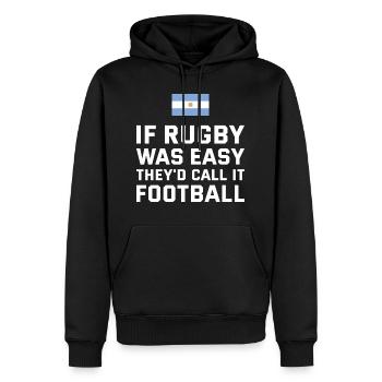 If Rugby Was Easy Argentina Rugby - Männer Premium Bio Hoodie - Schwarz - Vorne - Nico (187cm)