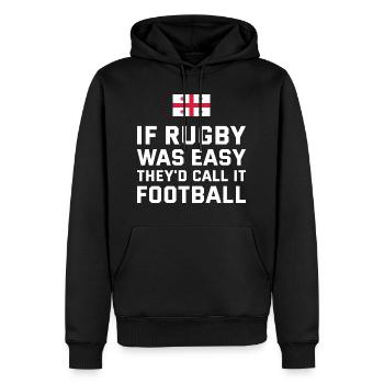 Si le rugby était facile, ils l’appelleraient rugby de football - Sweat à capuche Premium bio Homme - noir - Devant - Nico (187cm)