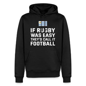 Ils appelleraient ça Football Uruguay Rugby - Sweat à capuche Premium bio Homme - noir - Devant - Nico (187cm)