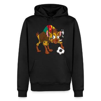 Hyäne Fan Kamerun - Männer Premium Bio Hoodie - Schwarz - Vorne - Nico (187cm)