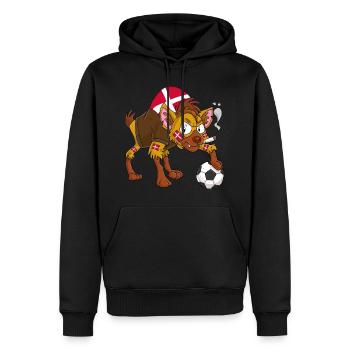 Hyena Fan Denmark - Men’s Premium Organic Hoodie - black - Front - Nico (187cm)