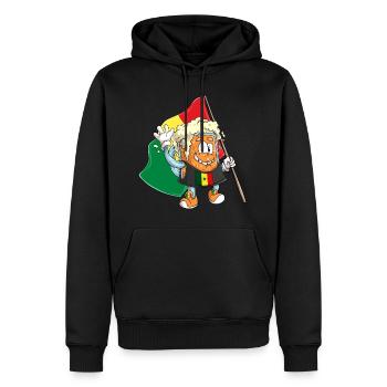 Fan de bière du Sénégal - Sweat à capuche Premium bio Homme - noir - Devant - Nico (187cm)