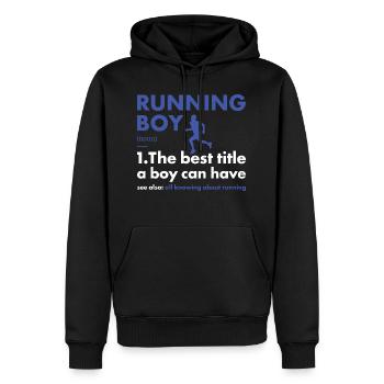 Sport Boy Running - Männer Premium Bio Hoodie - Schwarz - Vorne - Nico (187cm)