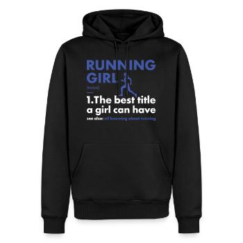 Sport Girl Running - Männer Premium Bio Hoodie - Schwarz - Vorne - Nico (187cm)