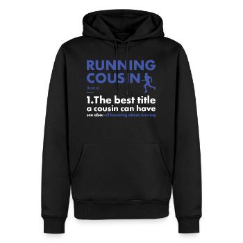 Sport Cousin Running - Männer Premium Bio Hoodie - Schwarz - Vorne - Nico (187cm)