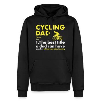 Sport Papa Cyclisme - Sweat à capuche Premium bio Homme - noir - Devant - Nico (187cm)