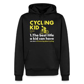 Sport Kid Cyclisme - Sweat à capuche Premium bio Homme - noir - Devant - Nico (187cm)