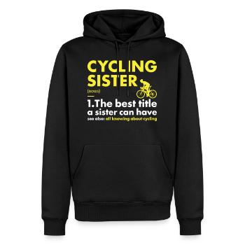 Sport Soeur Cyclisme - Sweat à capuche Premium bio Homme - noir - Devant - Nico (187cm)