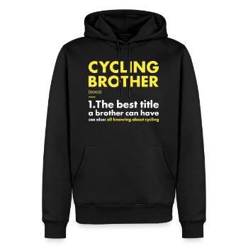 Sport Frère Cyclisme - Sweat à capuche Premium bio Homme - noir - Devant - Nico (187cm)