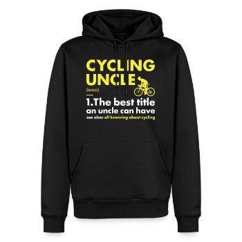 Sport Oncle Cyclisme - Sweat à capuche Premium bio Homme - noir - Devant - Nico (187cm)