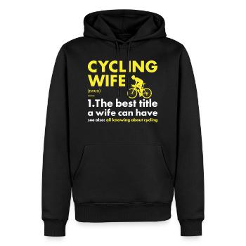 Sport Femme Cyclisme - Sweat à capuche Premium bio Homme - noir - Devant - Nico (187cm)