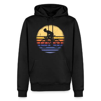 Sport Rétro Coucher De Soleil Cyclisme - Sweat à capuche Premium bio Homme - noir - Devant - Nico (187cm)
