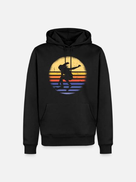 Sport Retro Sunset Skateboarding - Men’s Premium Organic Hoodie - black