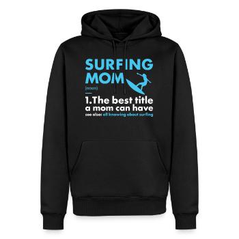 Sport Maman Surf - Sweat à capuche Premium bio Homme - noir - Devant - Nico (187cm)