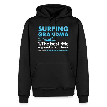 Sport Grand-mère Surf - Sweat à capuche Premium bio Homme - noir - Devant - Nico (187cm)