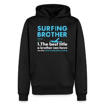 Sport Frère Surf - Sweat à capuche Premium bio Homme - noir - Devant - Nico (187cm)
