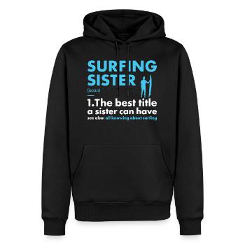 Sport Soeur Surf - Sweat à capuche Premium bio Homme - noir - Devant - Nico (187cm)