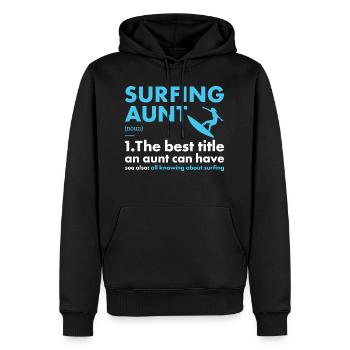 Sport Tante Surf - Sweat à capuche Premium bio Homme - noir - Devant - Nico (187cm)