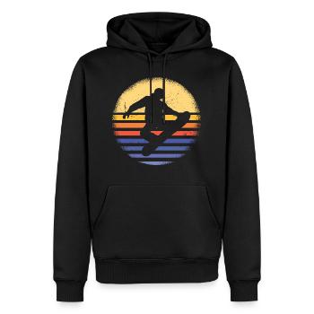 Sport Retro Sunset Snowboarding - Männer Premium Bio Hoodie - Schwarz - Vorne - Nico (187cm)