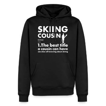 Sport Cousin Skiing - Männer Premium Bio Hoodie - Schwarz - Vorne - Nico (187cm)