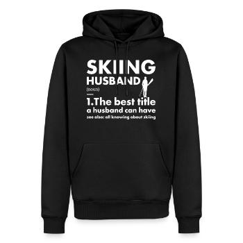 Sport Husband Skiing - Männer Premium Bio Hoodie - Schwarz - Vorne - Nico (187cm)
