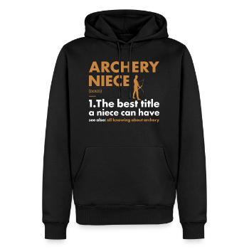 Sport Niece Archery - Männer Premium Bio Hoodie - Schwarz - Vorne - Nico (187cm)