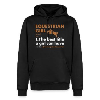 Sport Girl Définition Équestre - Sweat à capuche Premium bio Homme - noir - Devant - Nico (187cm)