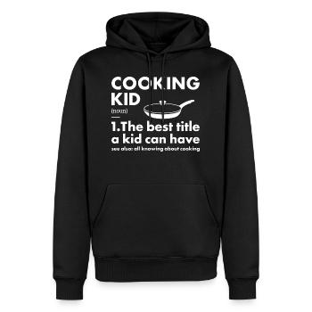 Cook Kid Définition Cuisine - Sweat à capuche Premium bio Homme - noir - Devant - Nico (187cm)