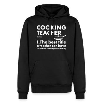 Cuisinier Enseignant Définition Cuisine - Sweat à capuche Premium bio Homme - noir - Devant - Nico (187cm)