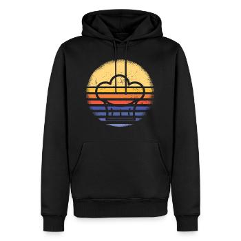 Cuisinier Rétro Coucher De Soleil Cuisine - Sweat à capuche Premium bio Homme - noir - Devant - Nico (187cm)