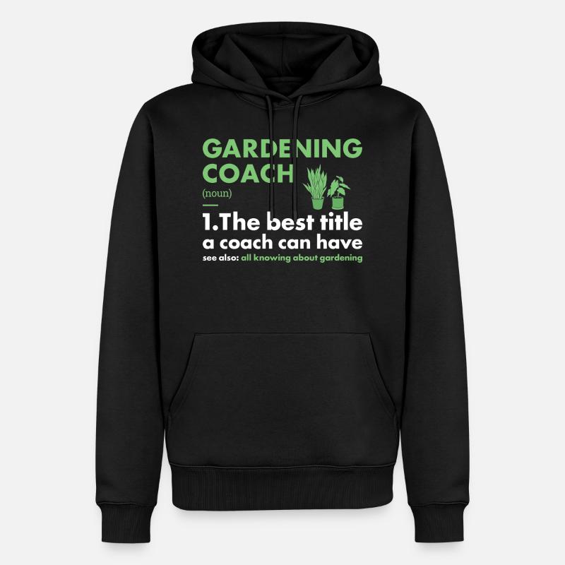 Gardener Coach Définition Jardinage - Sweat à capuche Premium bio Homme - noir