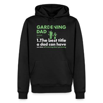 Jardinier Papa Définition Jardinage - Sweat à capuche Premium bio Homme - noir - Devant - Nico (187cm)