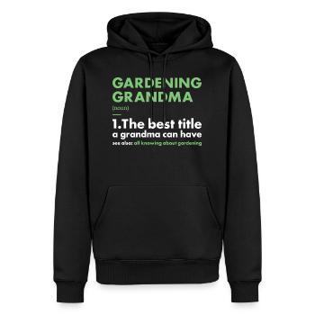Jardinier Grand-mère Définition Jardinage - Sweat à capuche Premium bio Homme - noir - Devant - Nico (187cm)