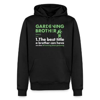 Jardinier Frère Définition Jardinage - Sweat à capuche Premium bio Homme - noir - Devant - Nico (187cm)