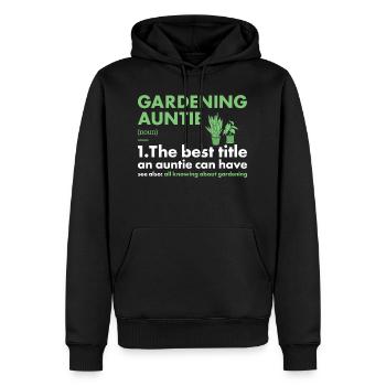 Jardinier Tante Définition Jardinage - Sweat à capuche Premium bio Homme - noir - Devant - Nico (187cm)