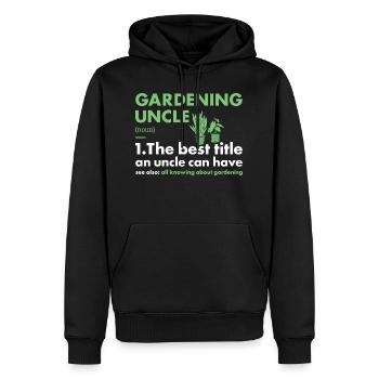 Jardinier Oncle Définition Jardinage - Sweat à capuche Premium bio Homme - noir - Devant - Nico (187cm)